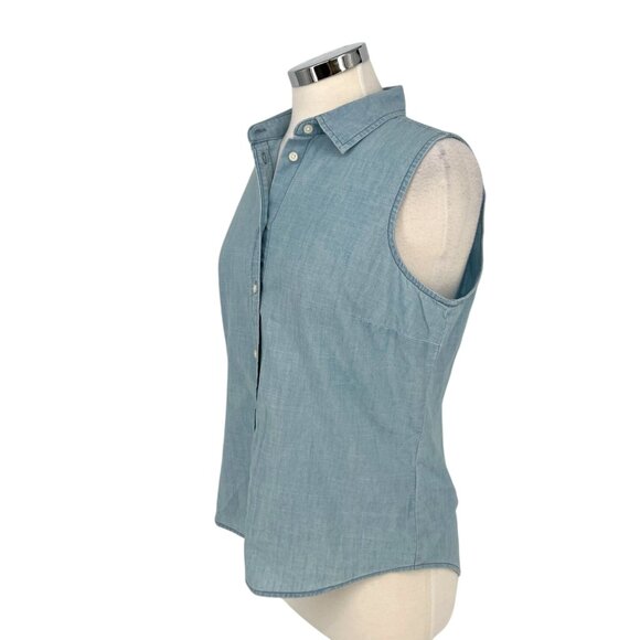 J.Crew Sleeveless Perfect Fit Shirt Button-Down Size Medium NWT - Picture 4 of 10